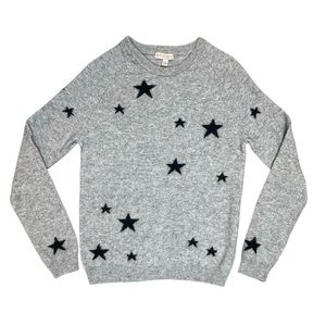 Philosophy Cashmere Sweater Ladies Size Small Gray With Black Stars